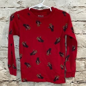 Polo by Ralph Lauren Kids Red Bear Pattern Long Sleeve Tee